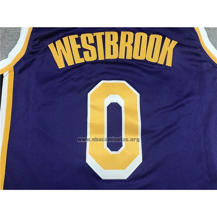 Camiseta Los Angeles Lakers Russell Westbrook NO 0 Statement 2021-22 Violeta